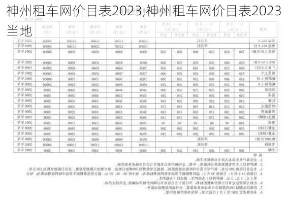 神州租车网价目表2023,神州租车网价目表2023当地